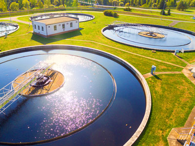 A water treatment/sewage processing plant